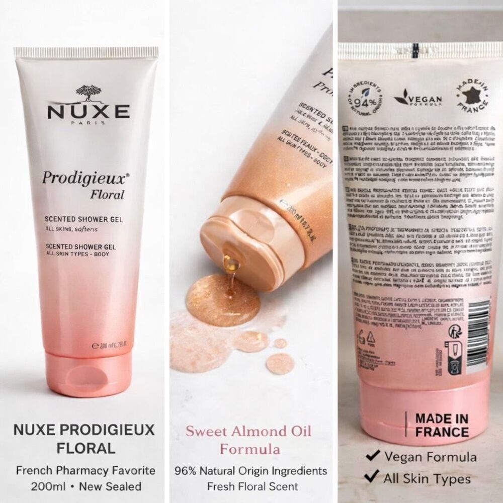 NUXE Prodigieux Floral Shower Gel 200ml Sweet Almond Oil Body Wash NEW